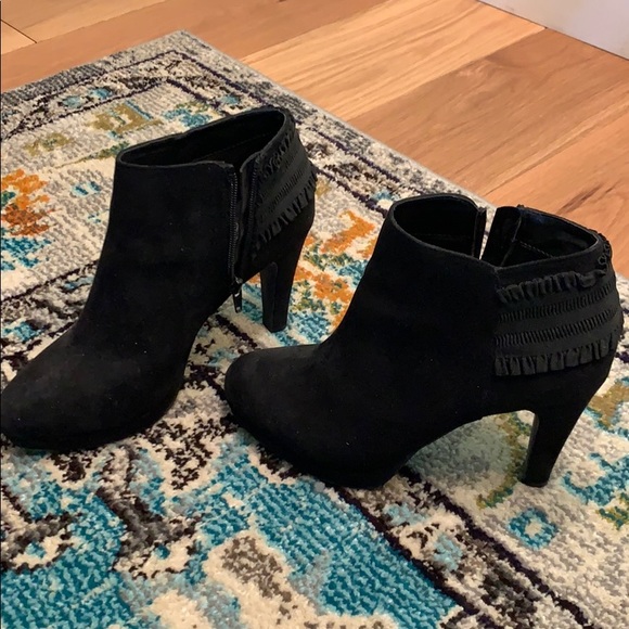 Fergie Shoes - Fergie Suede Fringe Ankle Boots